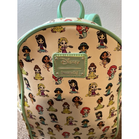 Loungefly Handbags - Loungefly Disney Princess Chibi Mini Backpack Cream Mint Green Good